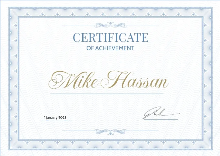 Certificates template example